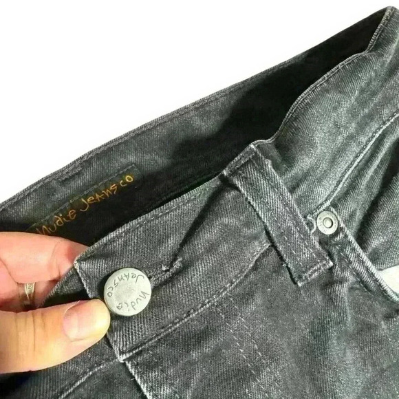 NUDIE JEANS CO Men’s Straight Slim Fit Jeans Organic Black W33 L34 Dean Stretch - Picture 9 of 12